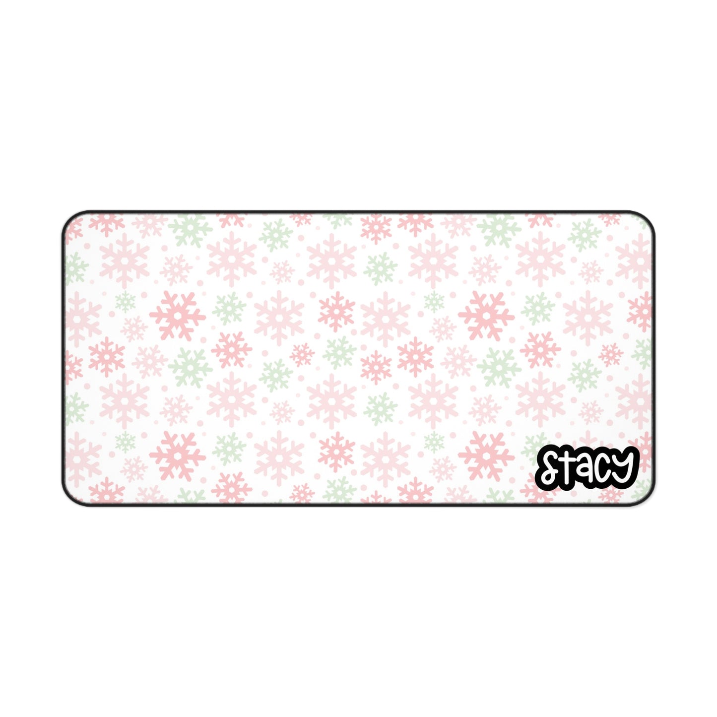 Personalized Winter Snowflake Desk Mat