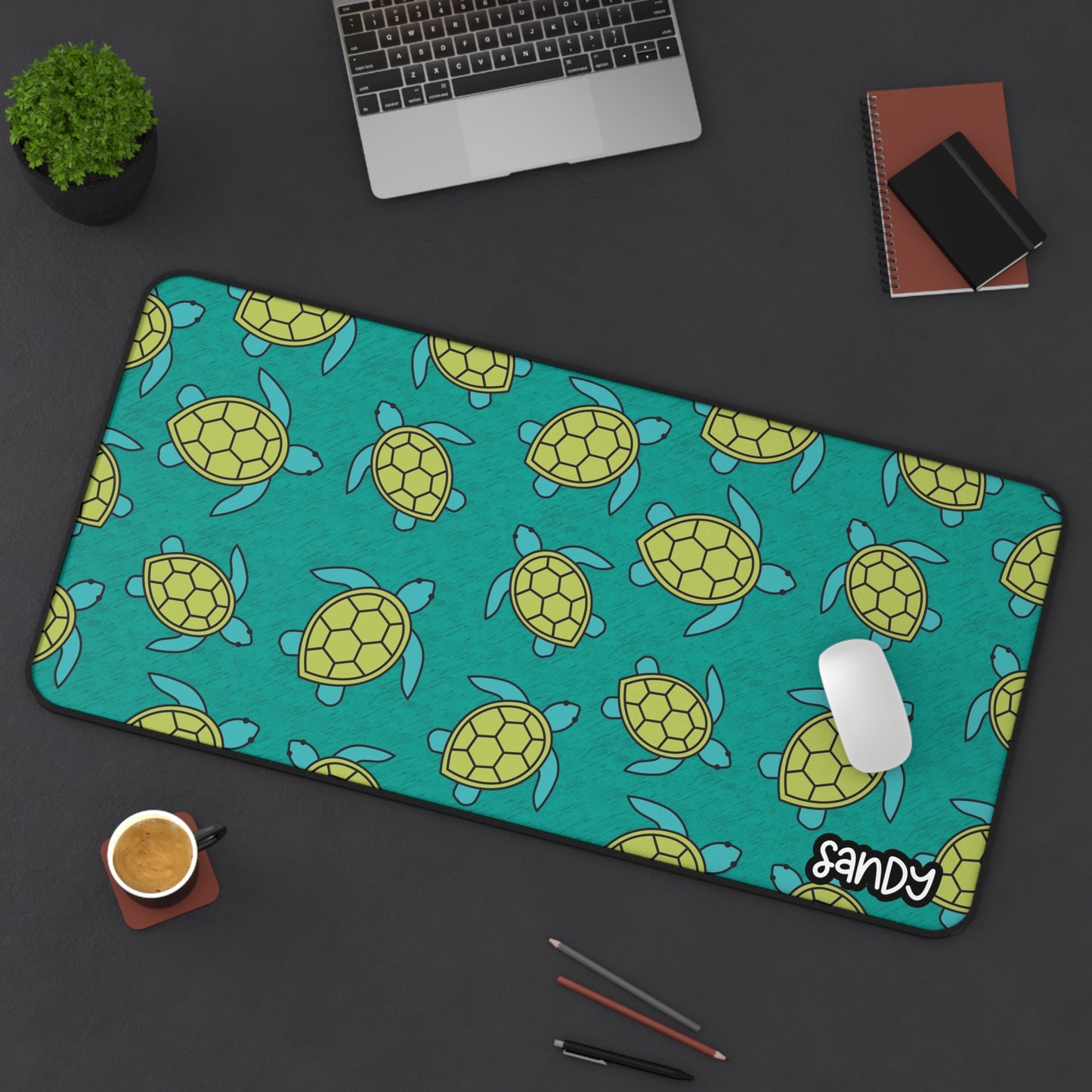 Desk Mat with Sea Turtle Design, Ocean Theme Desk Accessory, Home Office Decor, Gamer Mouse Pad, Eco-Friendly Desk Organizer