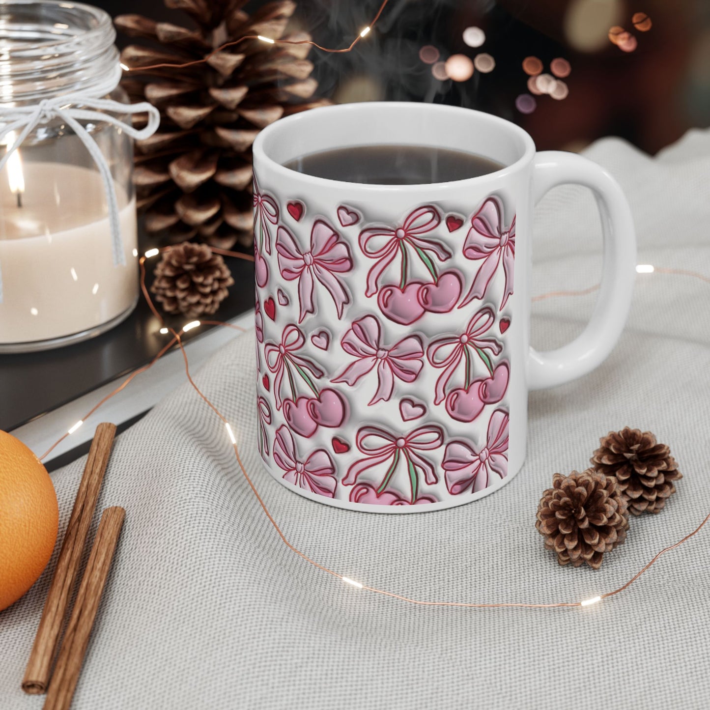 Coffee Mug (11oz) - Valentine’s Coquette Bows