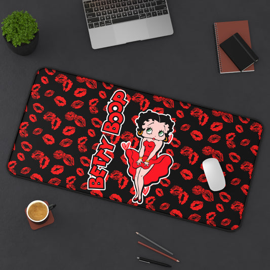 Betty Boop Red Kiss Desk Mat — Retro Pinup Mouse Pad