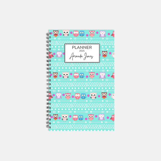 5.5 x 8.5 Personalized 2025 Planner Hardcover Spiral