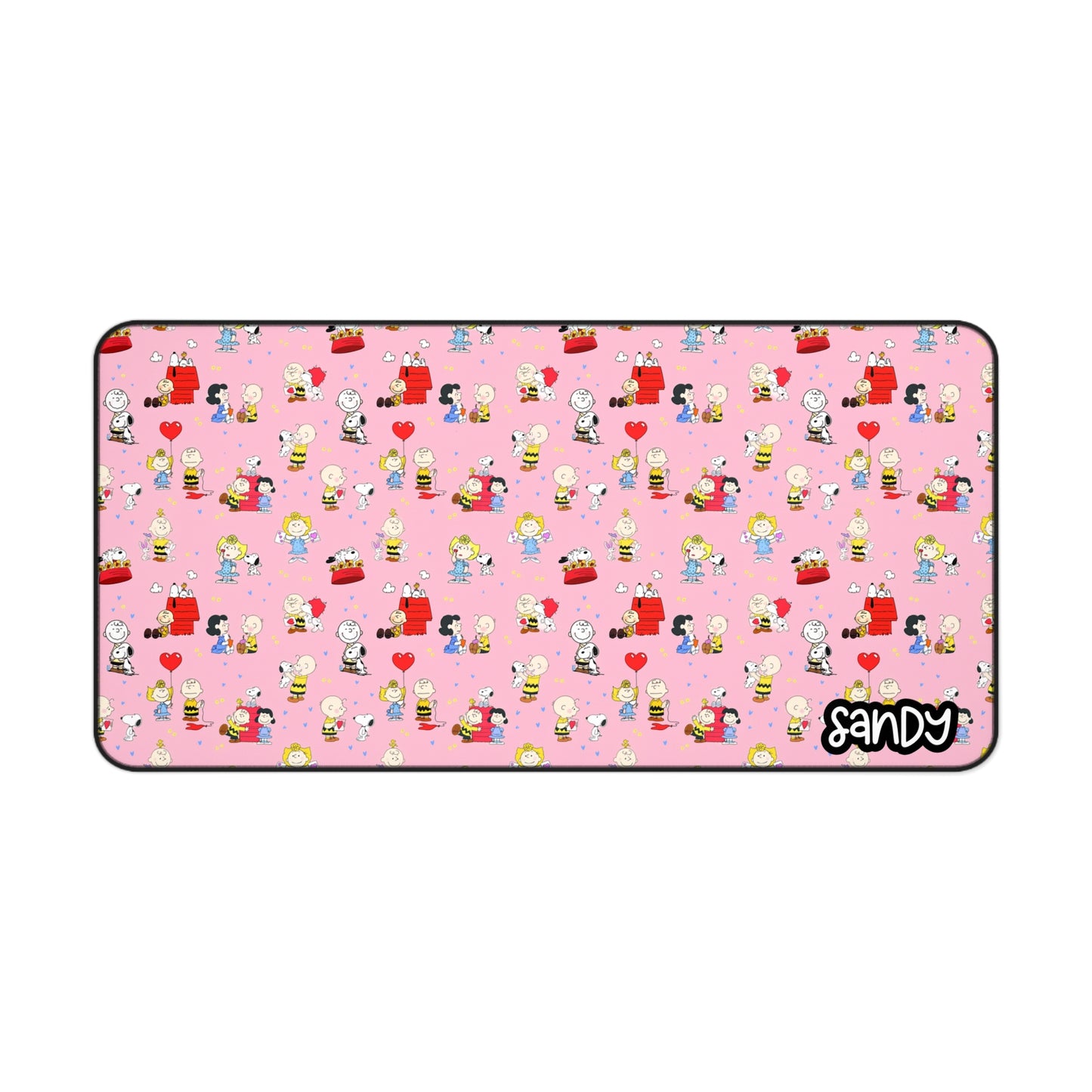 Cute Pink Snoopy & the Gang Desk Mat — Snoopy Patterned Gaming/Work Mouse Pad