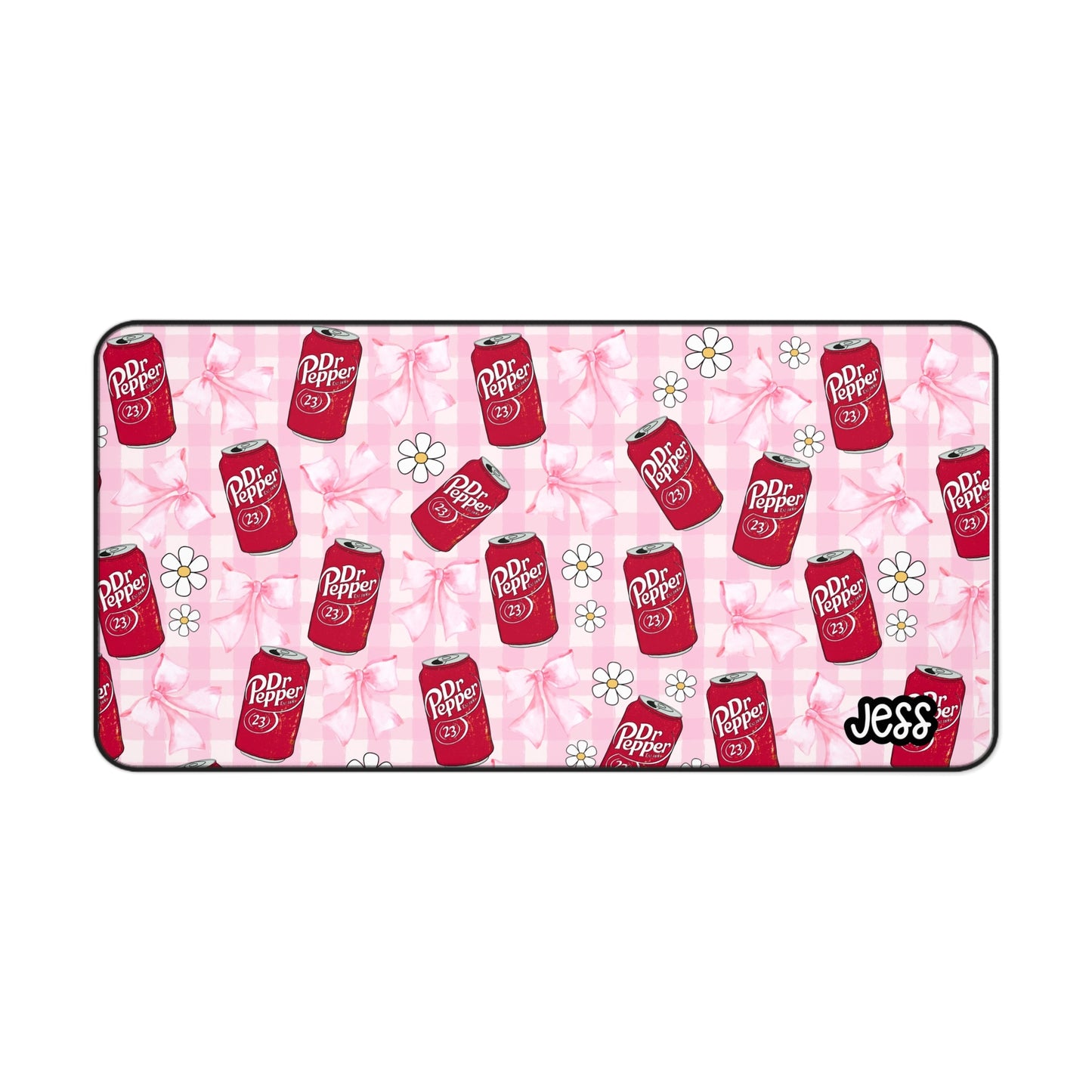 Soda Can Pink Gingham Desk Mat | Customizable CHOOSE YOUR FAVORITE SODA