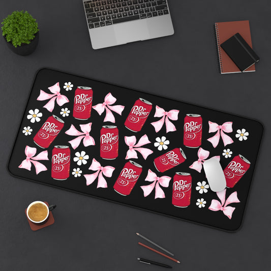 Dr Pepper Desk Mat, Cute Dr Pepper Desk Mat, Coquette Dr Pepper Desk Mat, Vintage Beverage Mouse Pad, Cute Office Decor, Gaming Desk Accessory, College Dorm Room Essentials