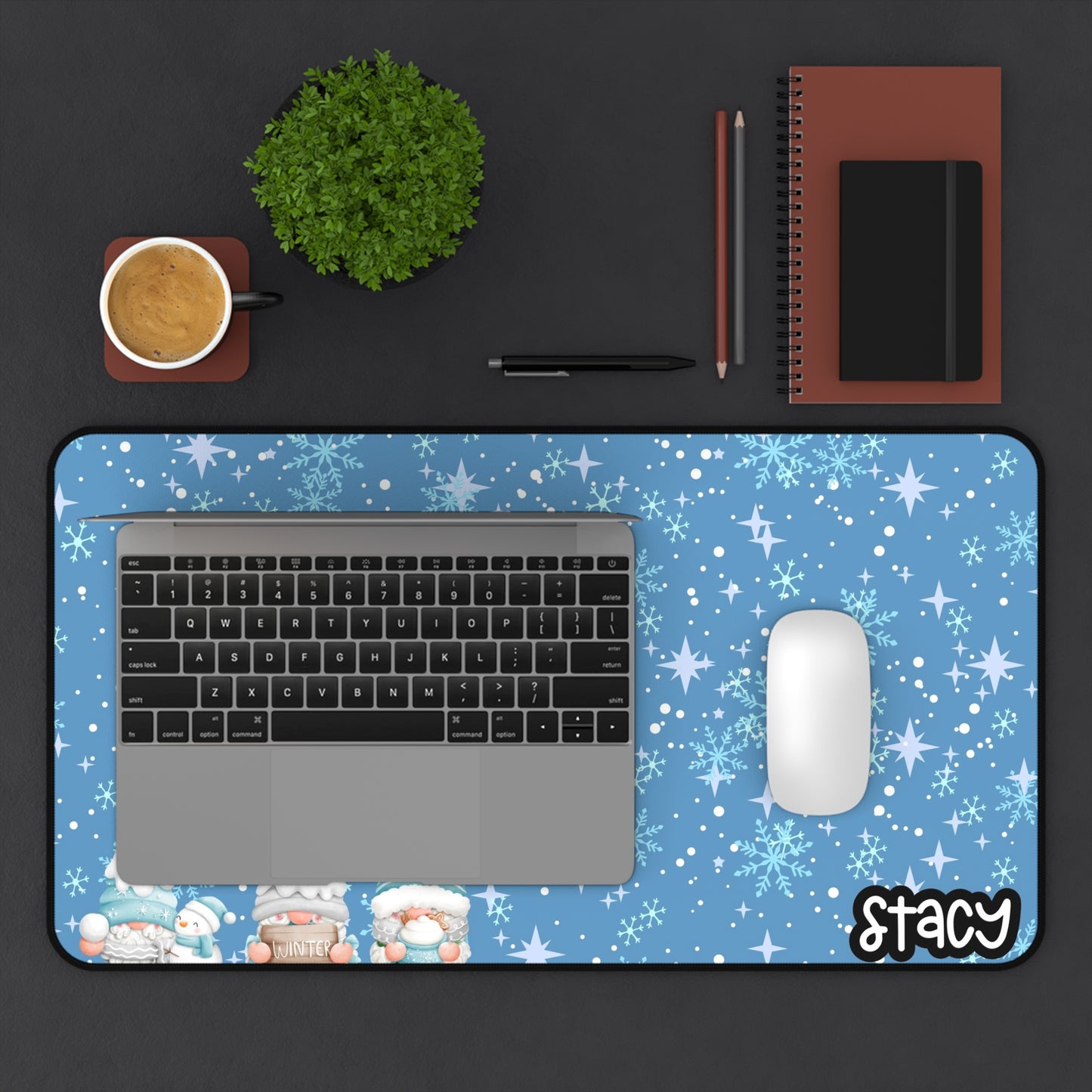 Gnomes Winter Wonderland Desk Mat