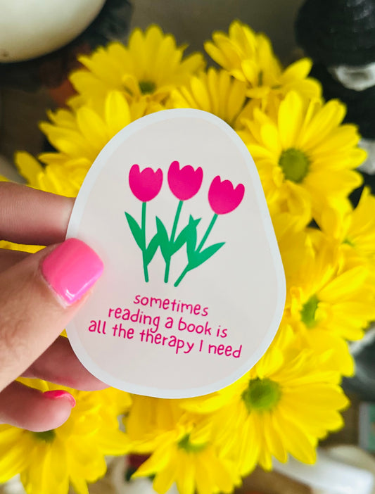 Book Therapy Sticker (water proof) 3”x4”