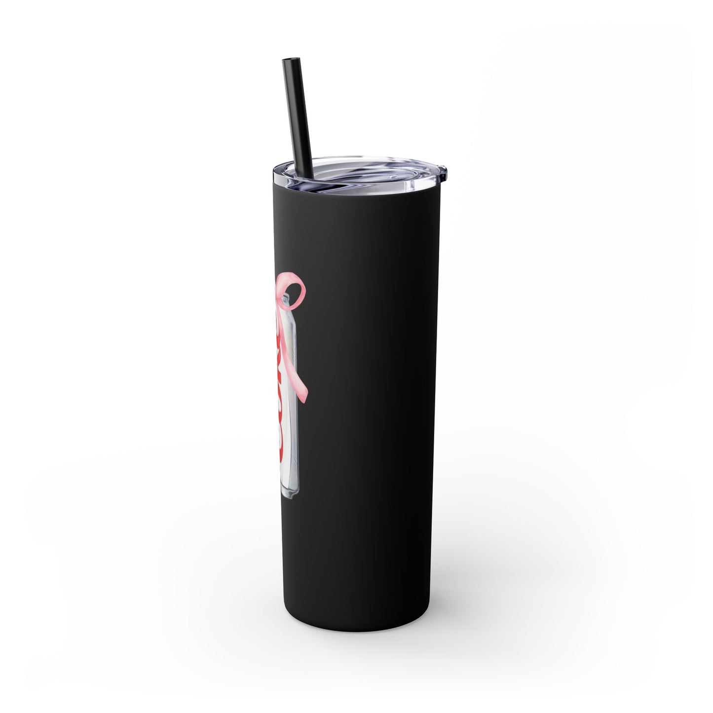 Diet Coke Skinny Tumbler Black with Straw, 20oz