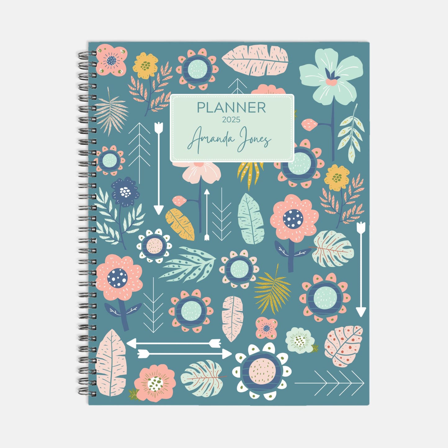 8.5 x 11 Personalized 2025 Planner Hardcover Spiral