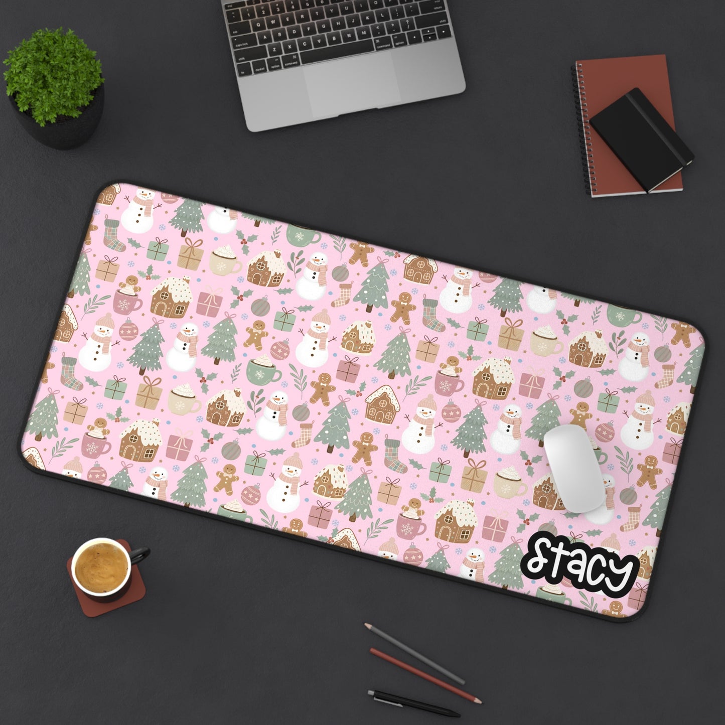 Cozy Holiday Desk Mat (pink)