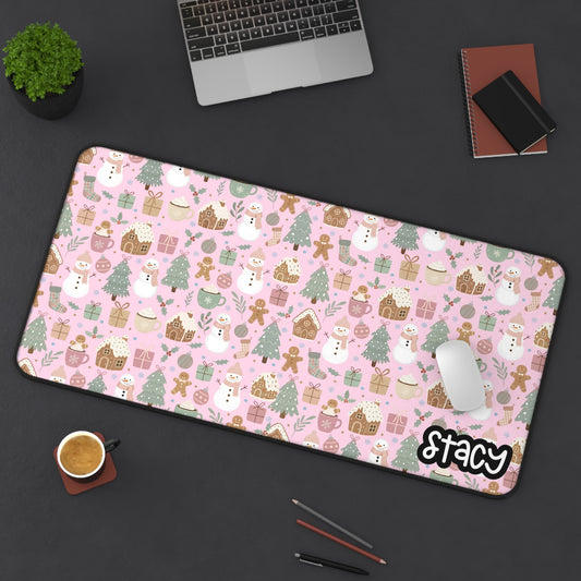 Cozy Holiday Desk Mat (pink)