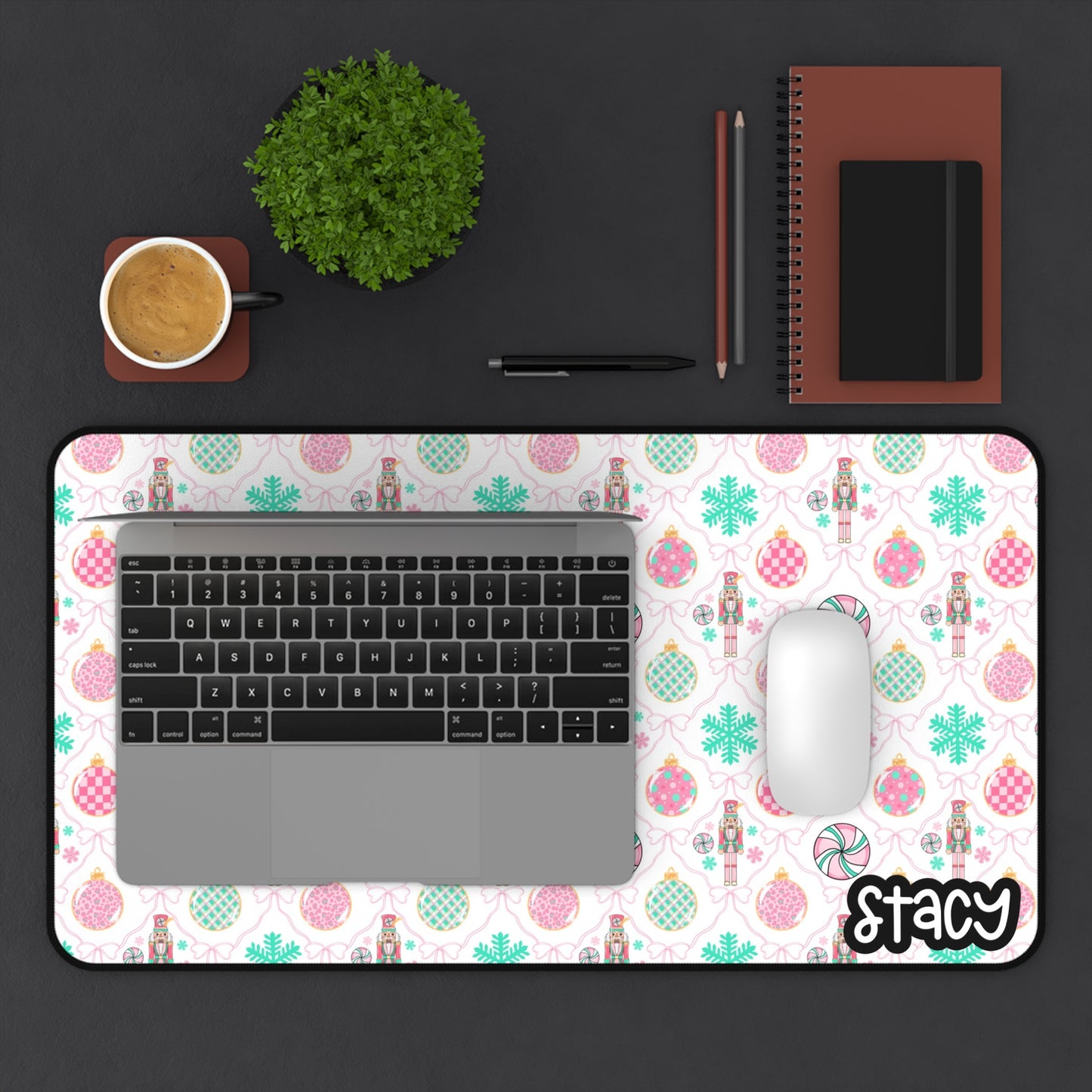 Coquette Nutcracker Desk Mat (white) - Stylish Mouse Pad for Home Office