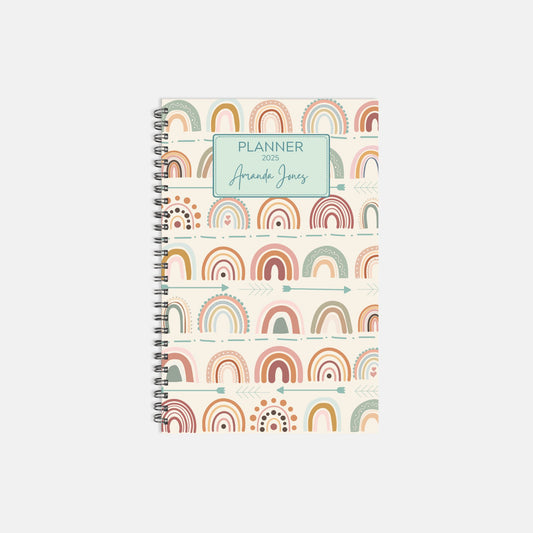 5.5 x 8.5 Personalized 2025 Planner Hardcover Spiral