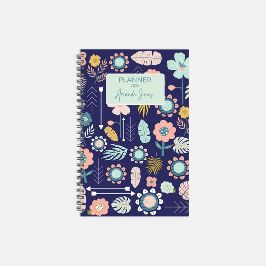 5.5 x 8.5 Personalized 2025 Planner Hardcover Spiral