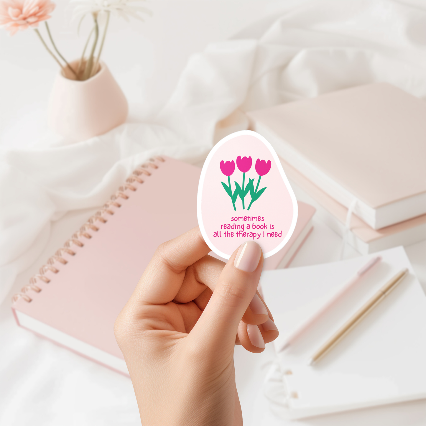 Book Therapy Sticker (water proof) 3”x4”