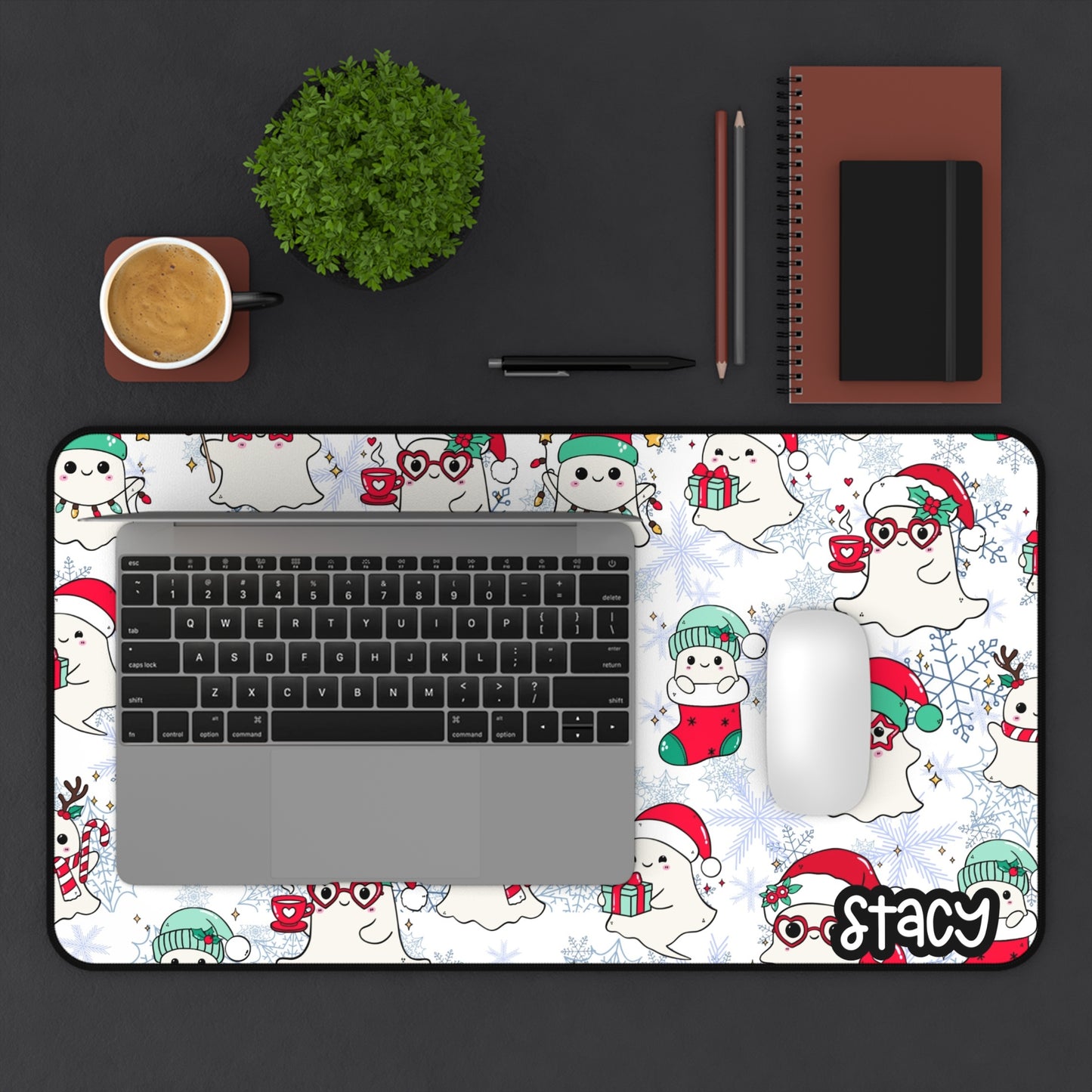 Cute Christmas Ghosty Desk Mat