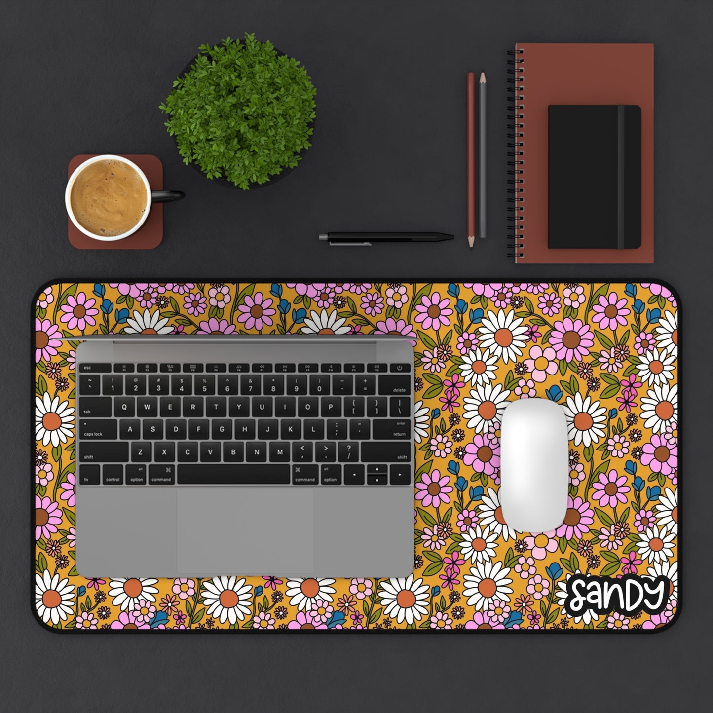 Fall Daisies Desk Mat - Floral Desk Mat - Vibrant, Stylish, Perfect for Home Office & Gifts, Flower Pattern, Ergonomic Desk Accessory, Workspace Decor
