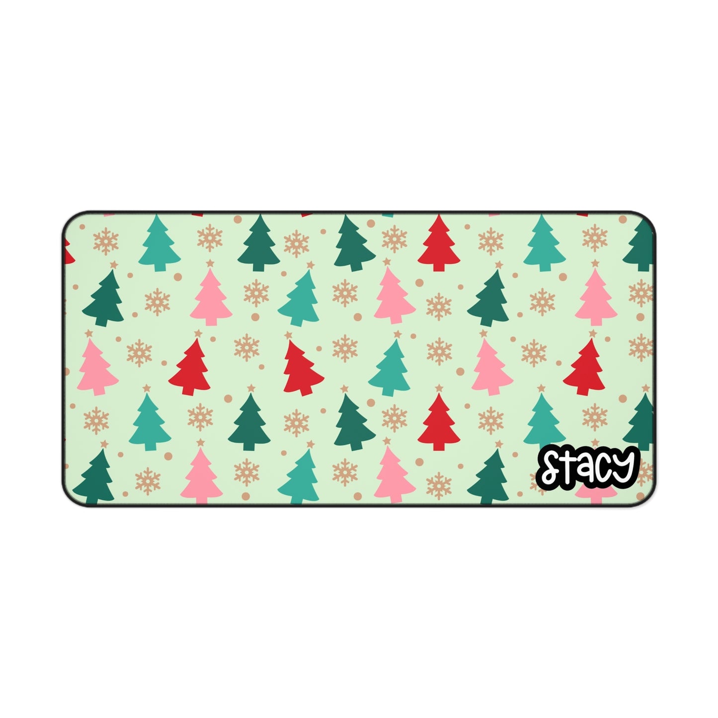 Colorful Christmas Trees Desk Mat (green)