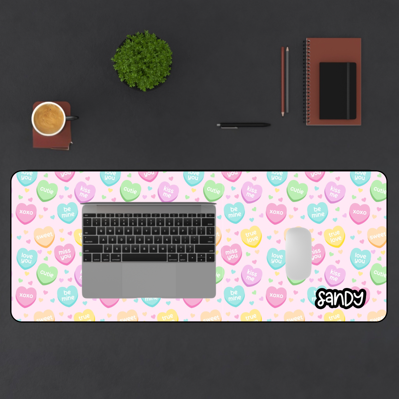 Pastel Gummy Bear Desk Mat (lavender) | Valentine Desk Mat | Cute Gaming Mousepad