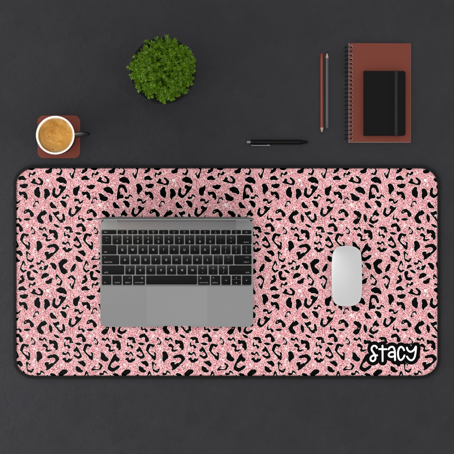 Chic Leopard Print Desk Mat | Stylish Workspace Decor, Mouse Pad, Office Accessories, Gift for Her, Home Office Decor