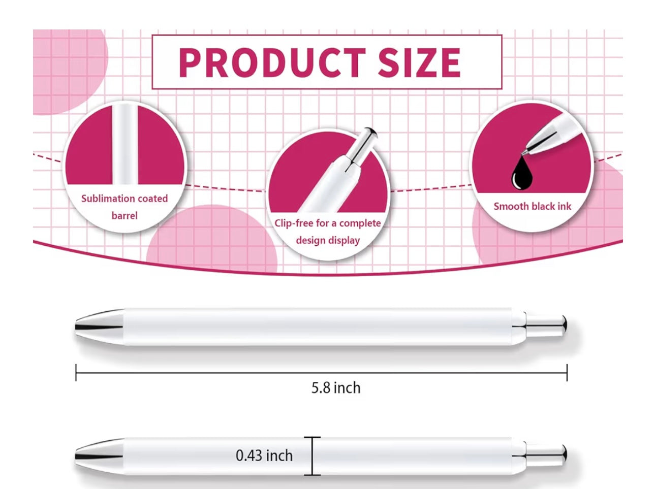 Cherry Checkerboard Pen – Black & White Checkerboard Cute Pens for Notes, Journaling & Office