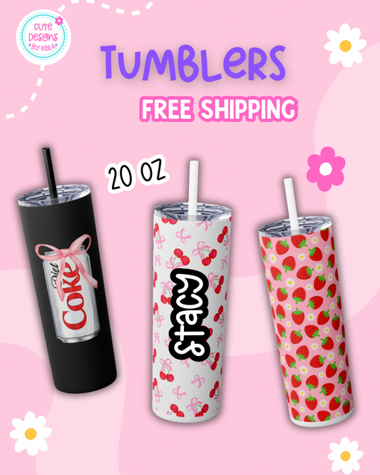 Cute 20oz Tumblers - Personalization option available!