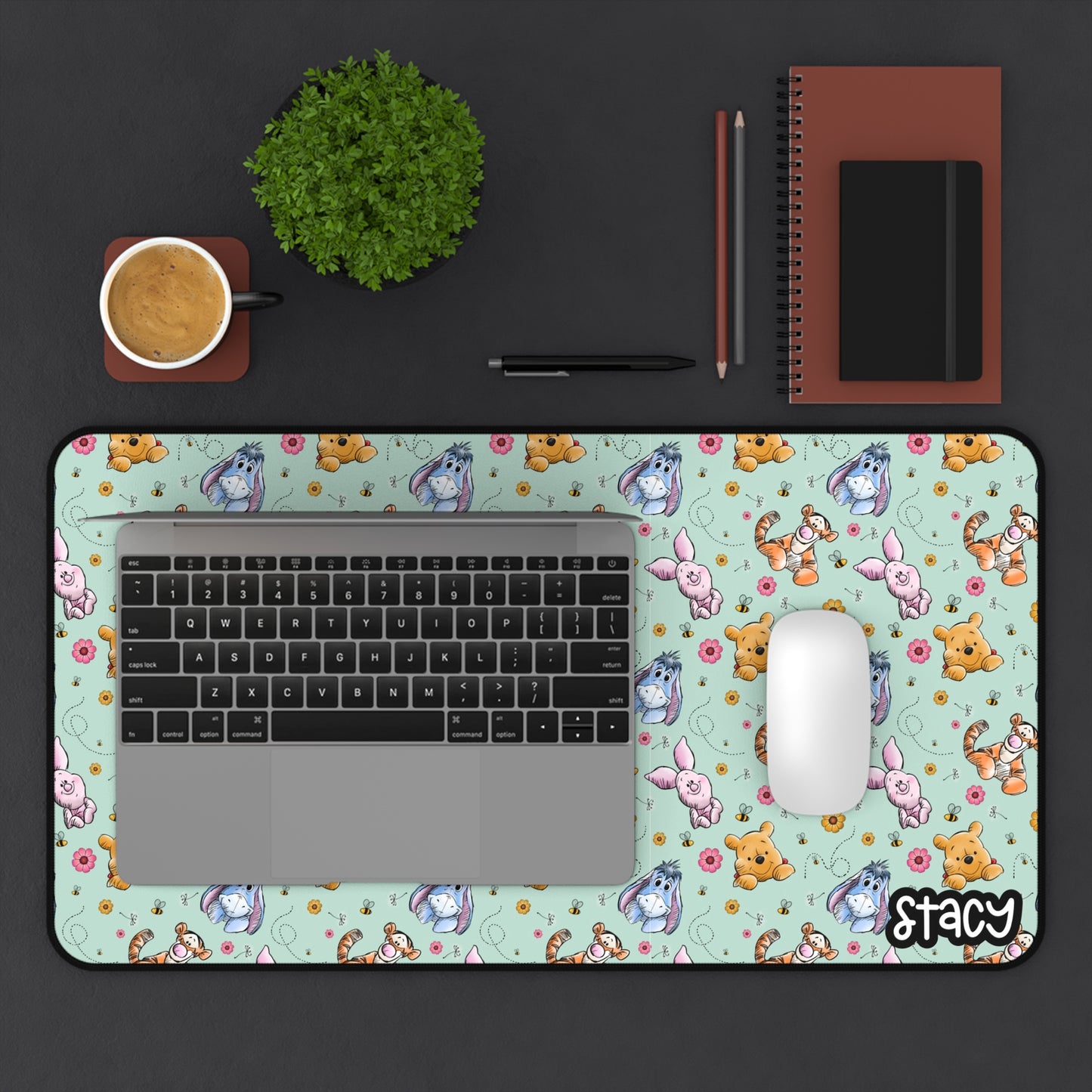 Cute Winnie the Pooh Desk Mat, Playful Office Decor, Gifts for Animal Lovers, Work from Home Essentials, Kids Room Accessories