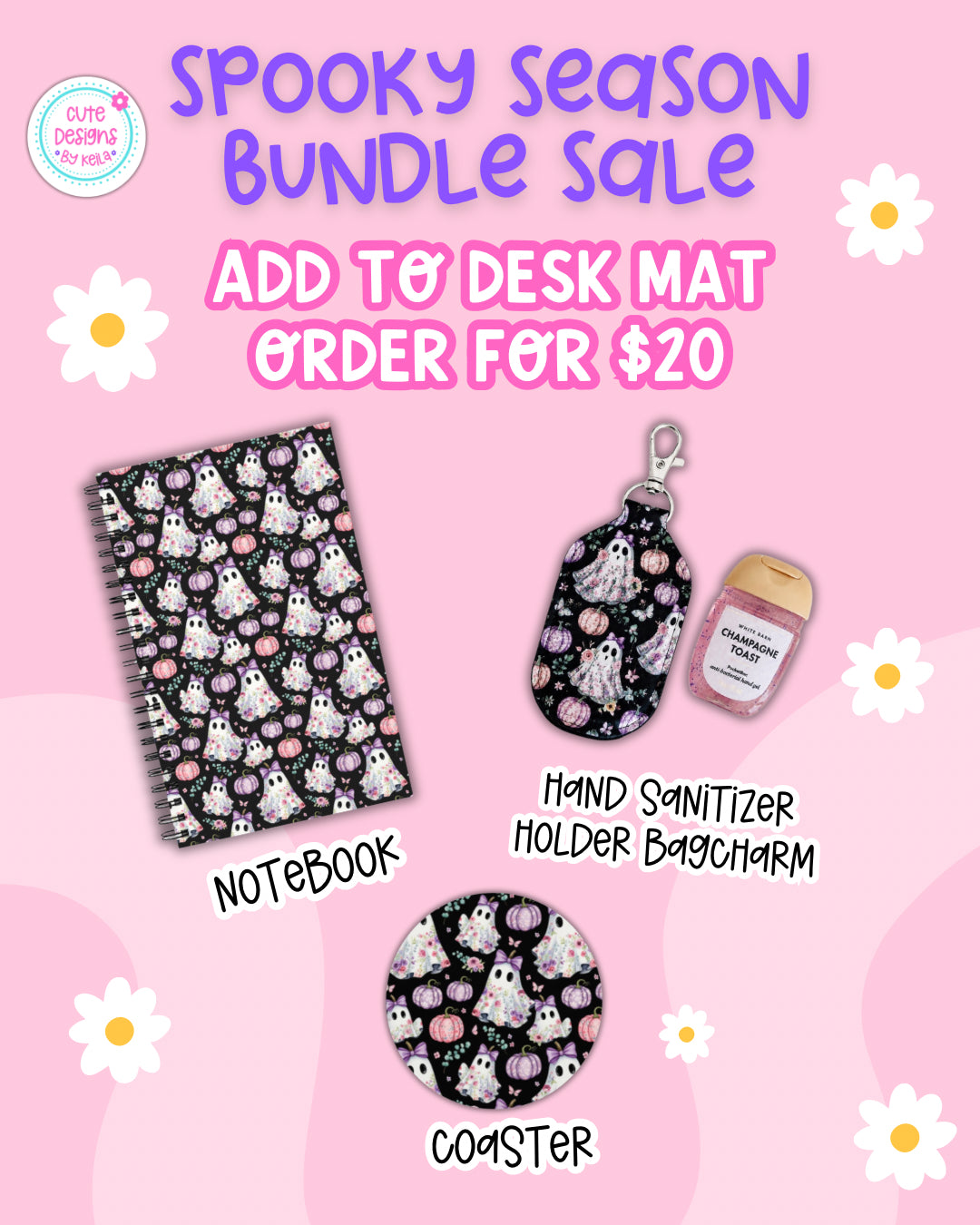 Spooky Season 3-item Matching Bundle Add-On | Desk Mat Accessories | Free Shipping (Copy)