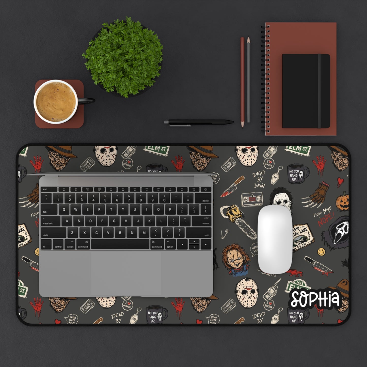 Horror Movie Icons Desk Mat | Halloween Desk Mat