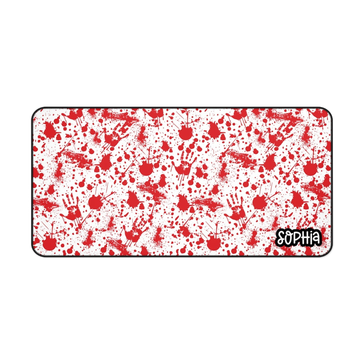 Blood Splatter Desk Mat| Horror Movie Desk Mat | Halloween Desk Mat