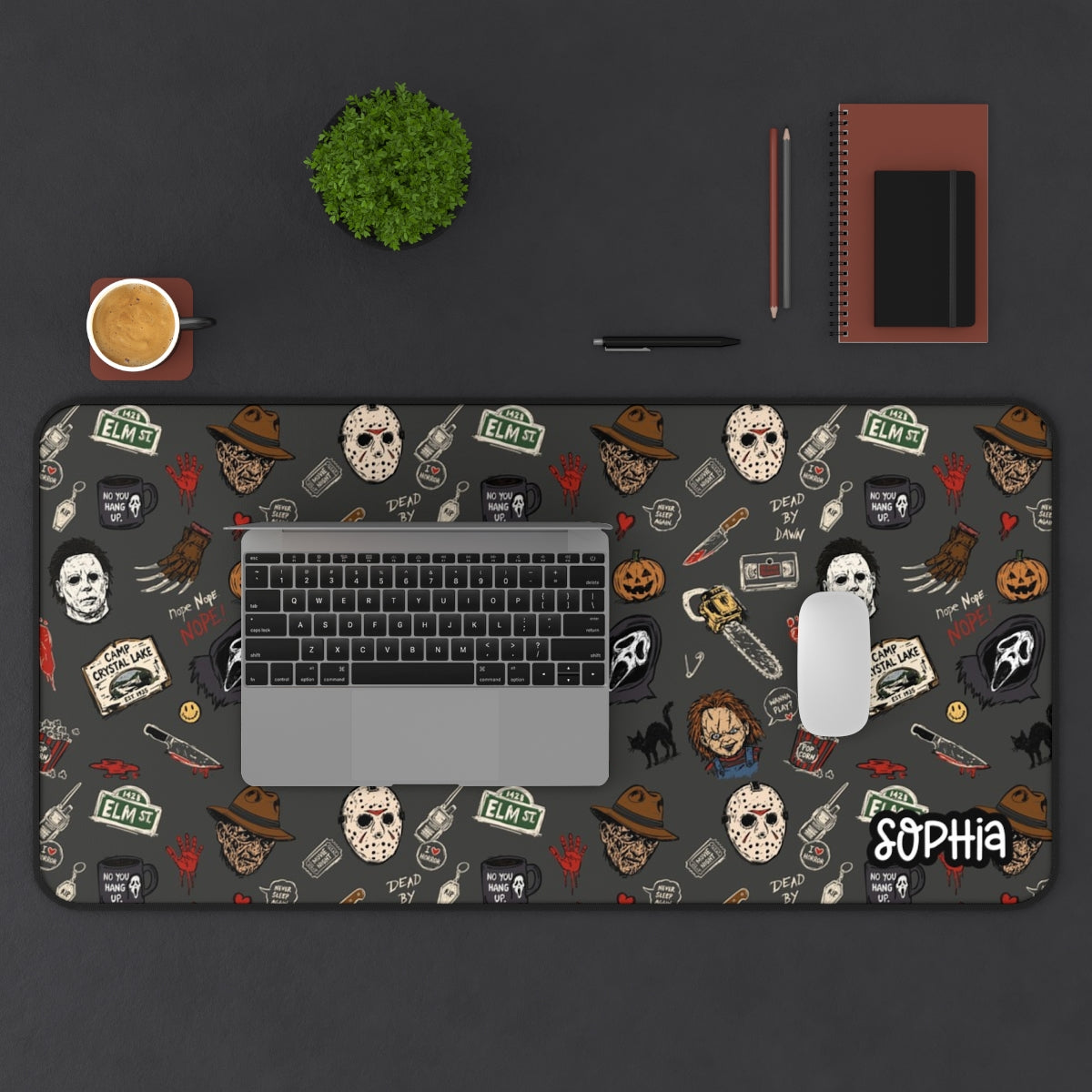 Horror Movie Icons Desk Mat | Halloween Desk Mat