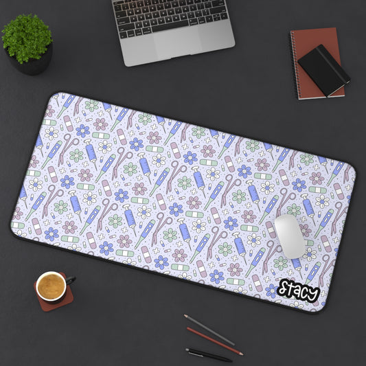 Cute Nurse Themed Desk Mat (purple), Nurse Mouse Pad, Doctor Themed Desk Mat, Doctor Mouse Pad, Office Decor, Gamer Mouse Pad, Gift for Her, Nurse Supplies, Nurse Gift Idea