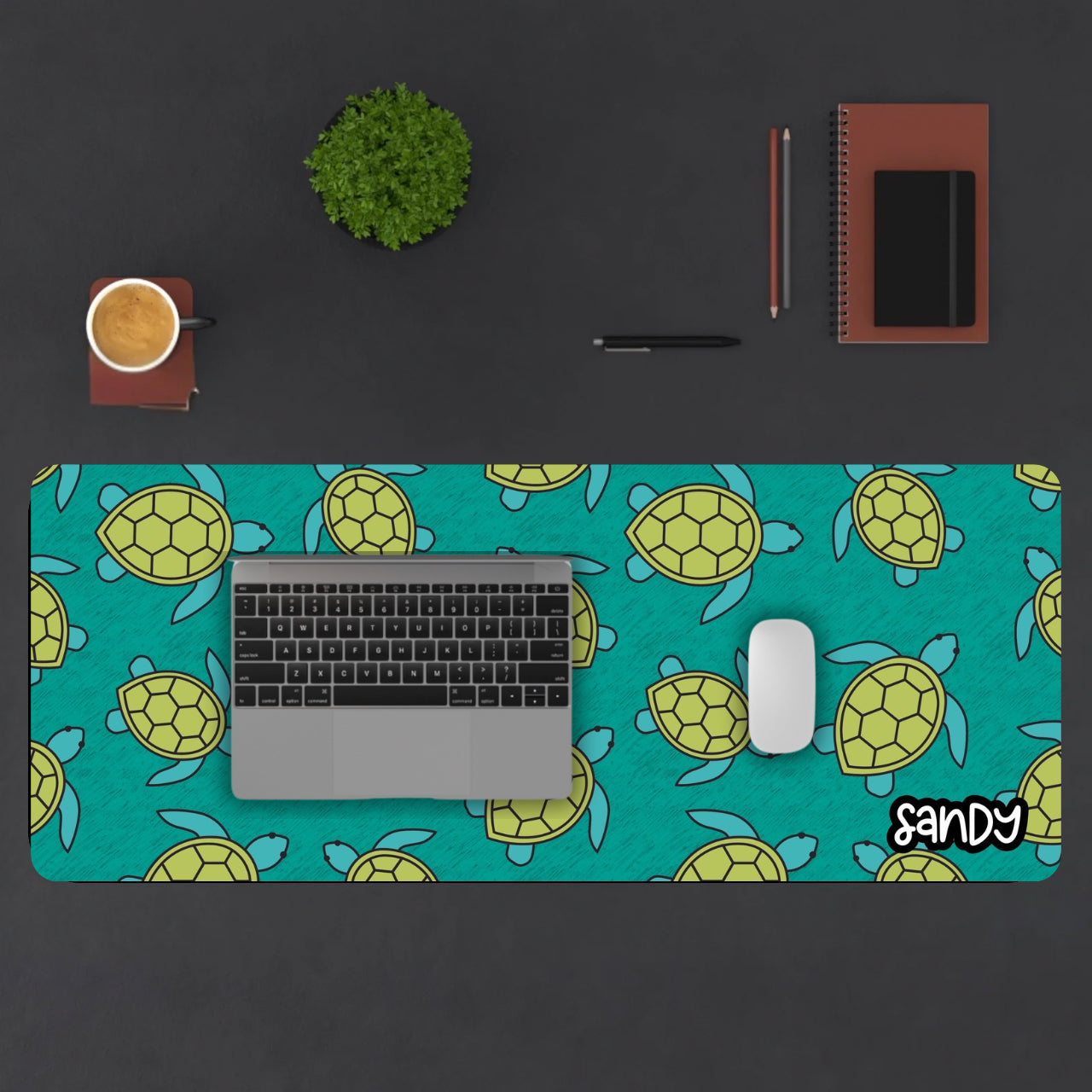 Desk Mat with Sea Turtle Design, Ocean Theme Desk Accessory, Home Office Decor, Gamer Mouse Pad, Eco-Friendly Desk Organizer