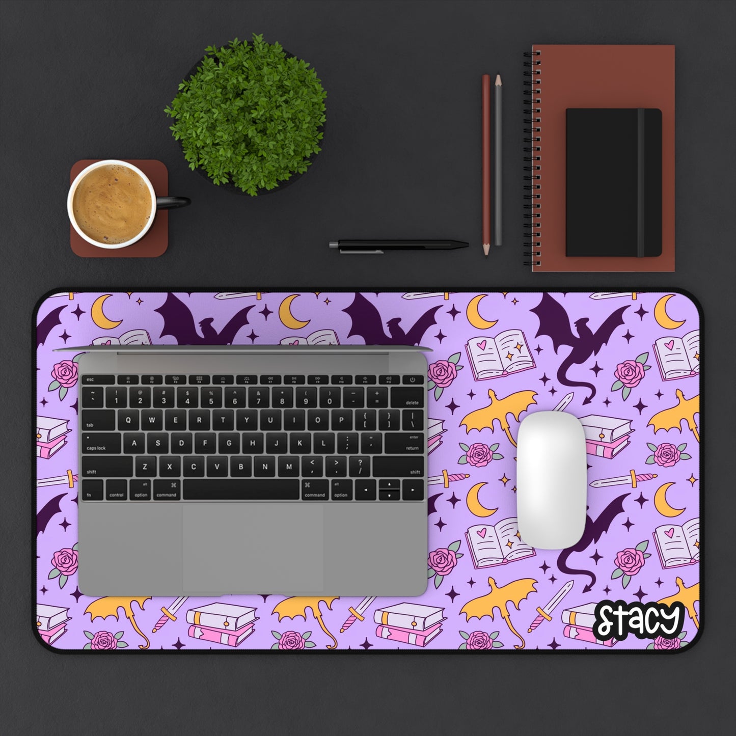 Fantasy Desk Mat (purple), Romantasy Desk Mat, Bookish Desk Mat, Bookish Mouse Pad