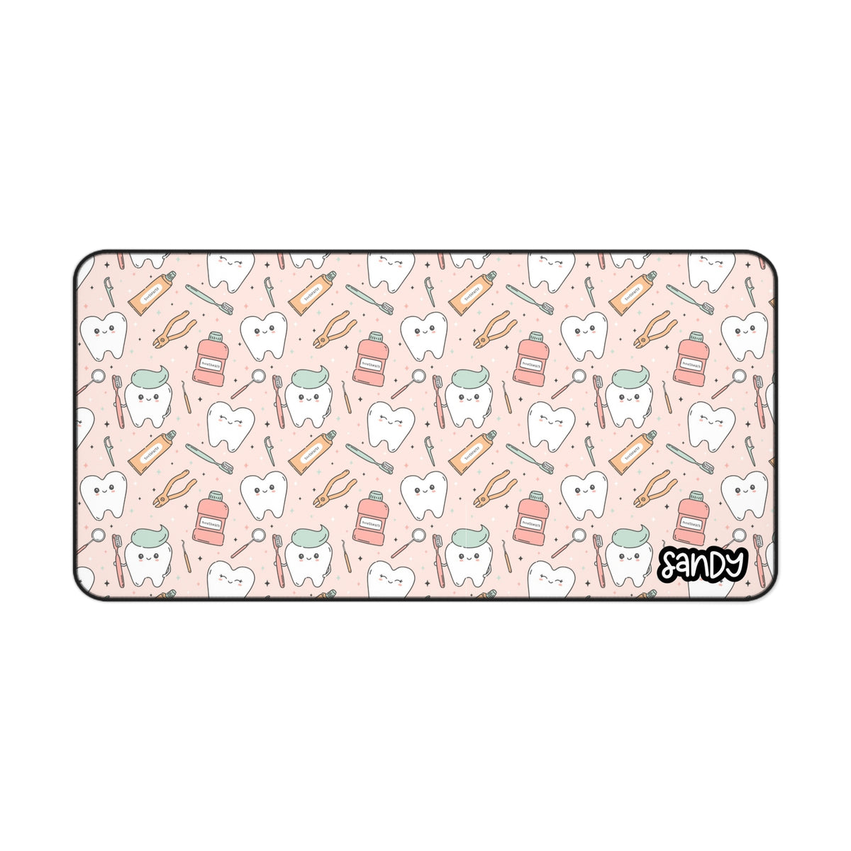 Cute Dental Desk Mat | Personalized Dentist & Dental Hygienist Desk Pad | Dental Office Decor