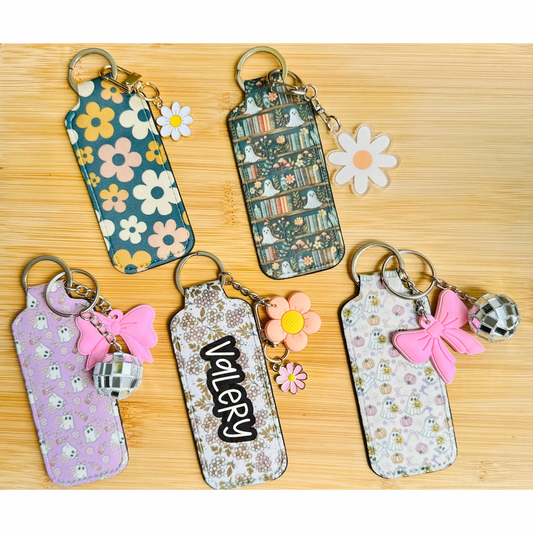 Lip Balm Keychain Holder with Free Lip Balm & Mystery Charms | Cute Bag Charm | Personalized Bag Charm - Free Shipping