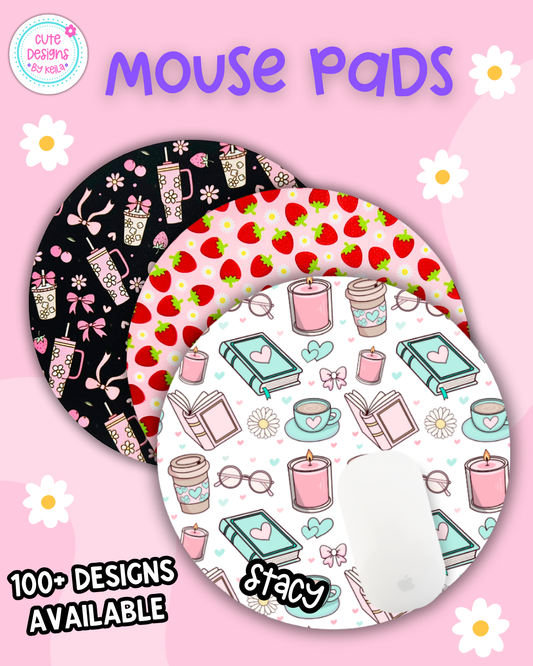 Cute Round Mouse Pad (Free Shipping) 100+ Designs to Choose From | Personalization Option Available