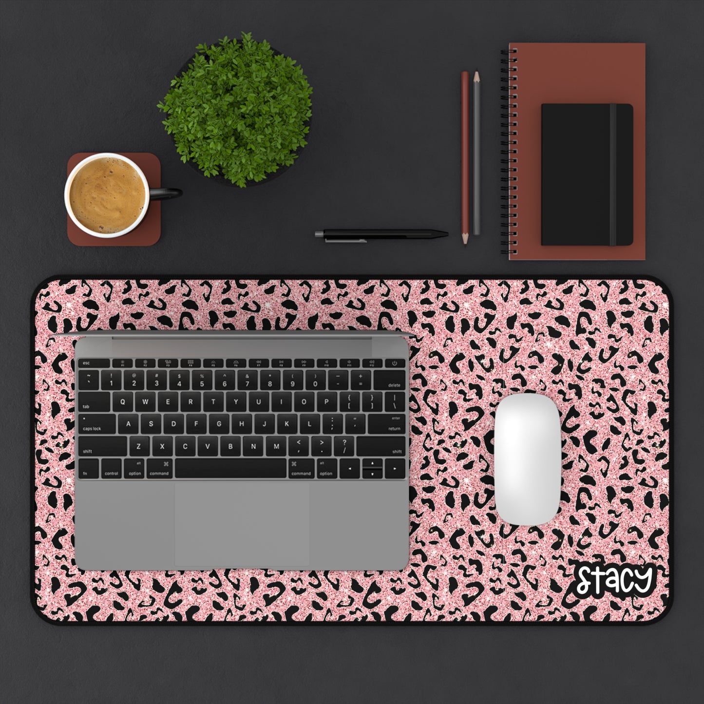 Chic Leopard Print Desk Mat | Stylish Workspace Decor, Mouse Pad, Office Accessories, Gift for Her, Home Office Decor