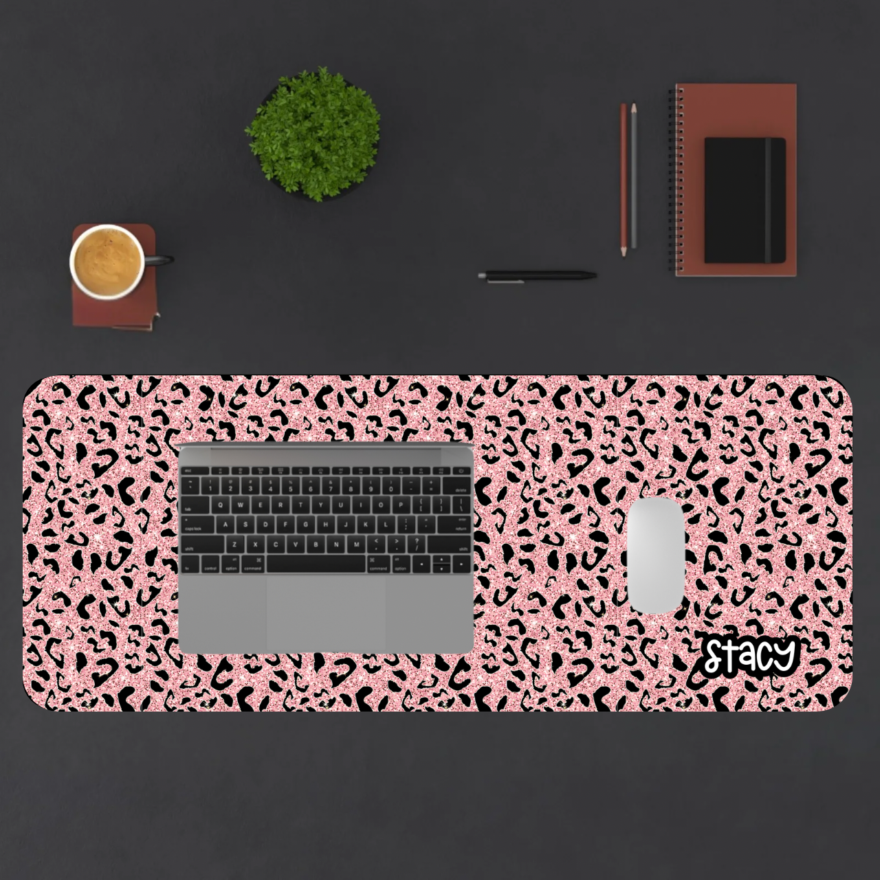 Chic Leopard Print Desk Mat | Stylish Workspace Decor, Mouse Pad, Office Accessories, Gift for Her, Home Office Decor