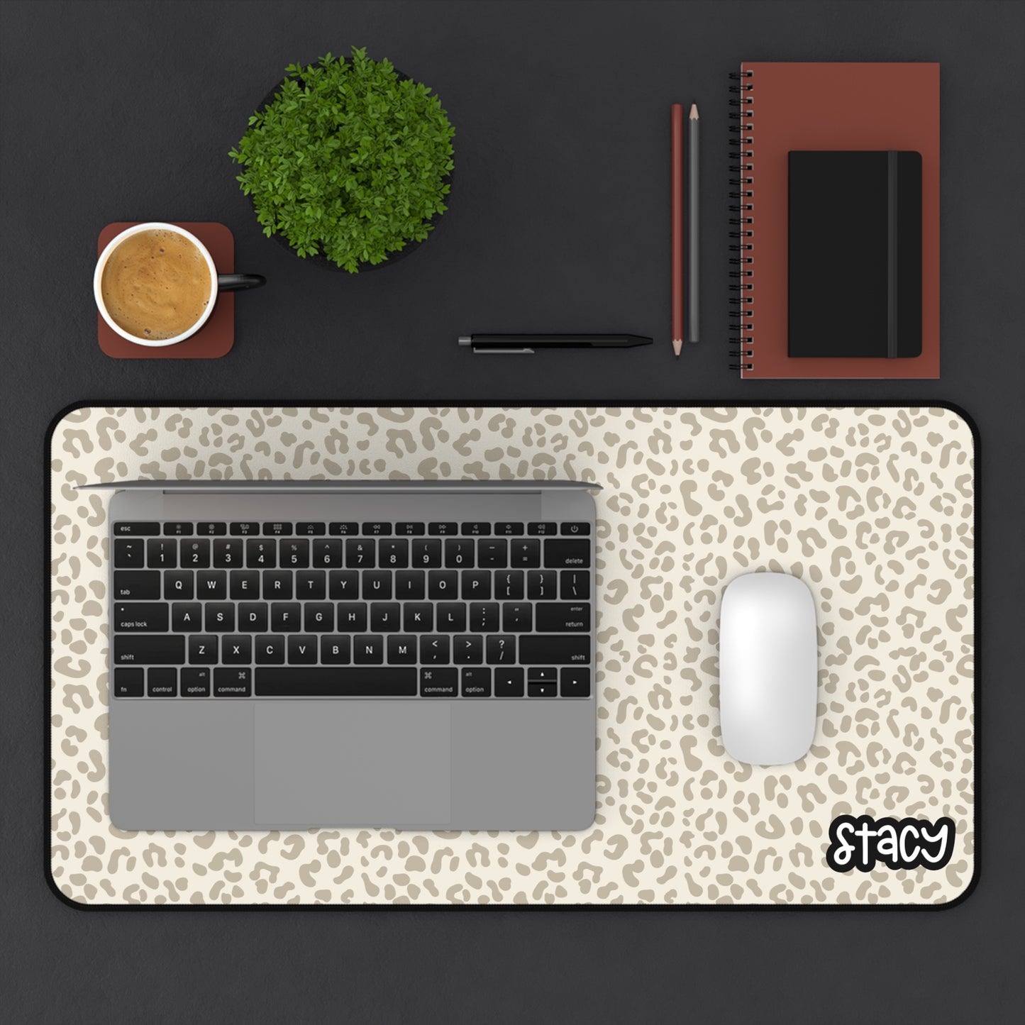 Stylish Leopard Print Desk Mat, Home Office Decor, Workplace Accessory, Gift for Students, Animal Print Desk Mat