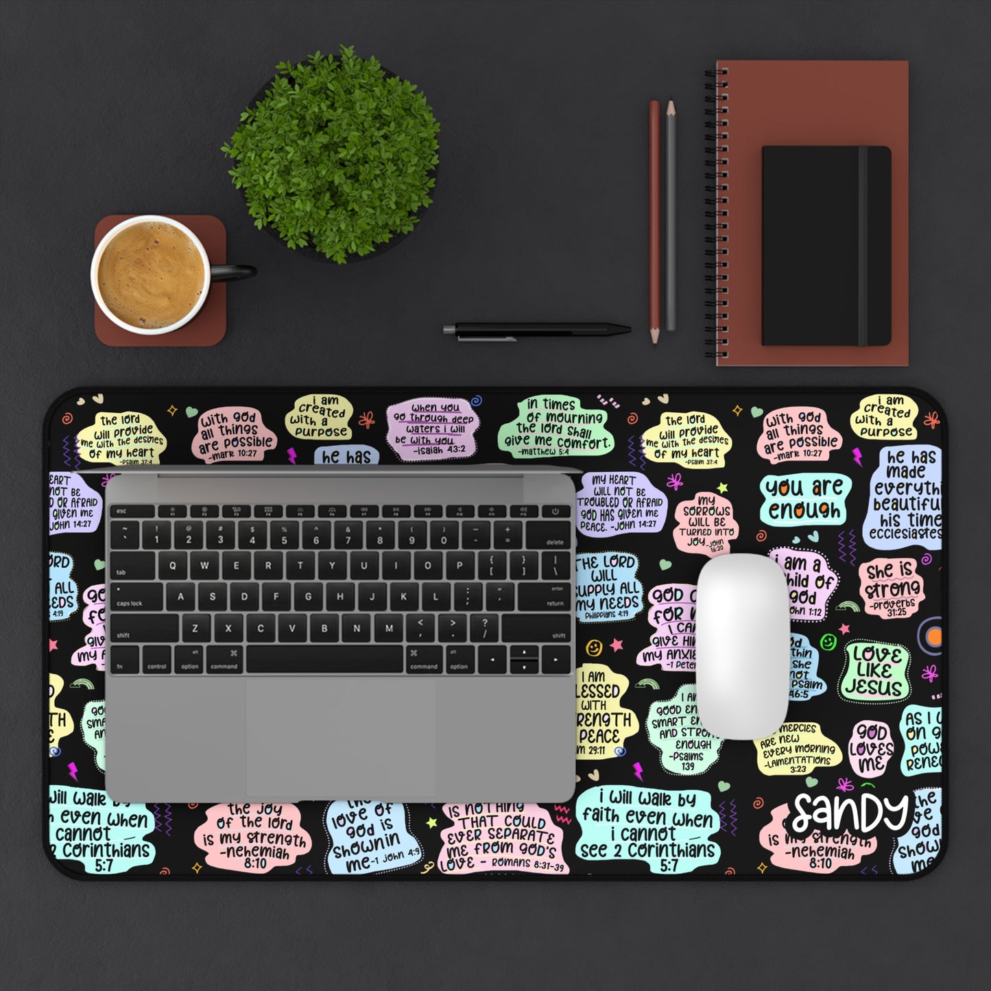 Bible Affirmations Desk Mat | Daily Affirmations Mouse Pad