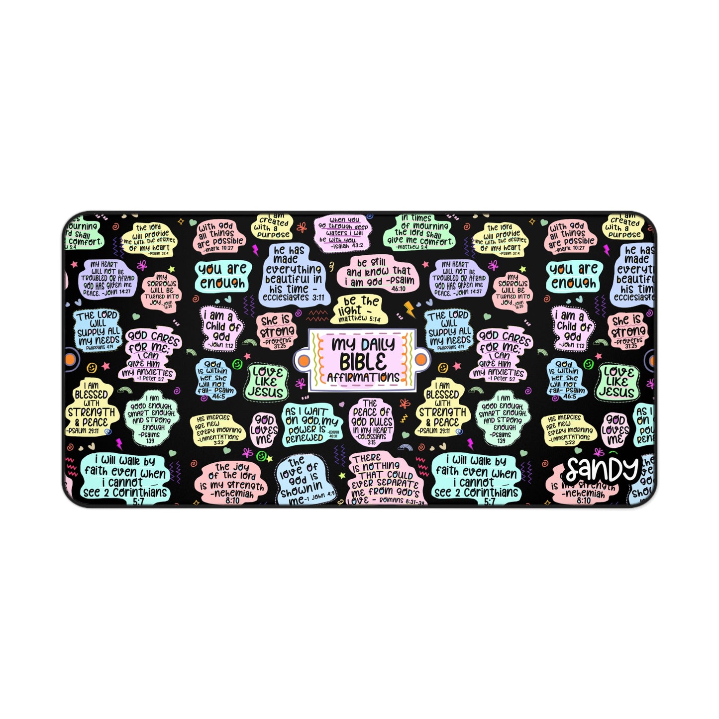 Bible Affirmations Desk Mat | Daily Affirmations Mouse Pad