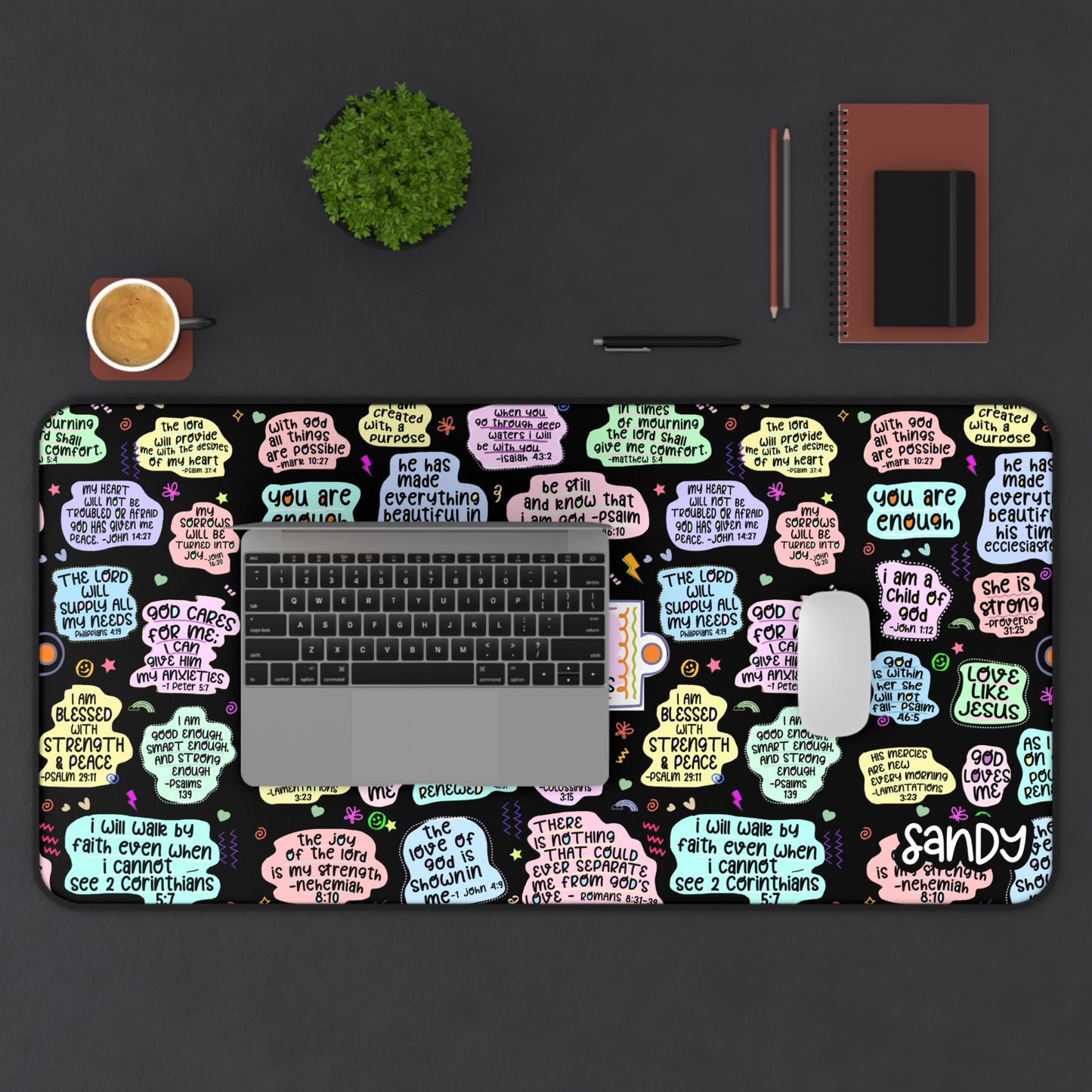 Bible Affirmations Desk Mat | Daily Affirmations Mouse Pad