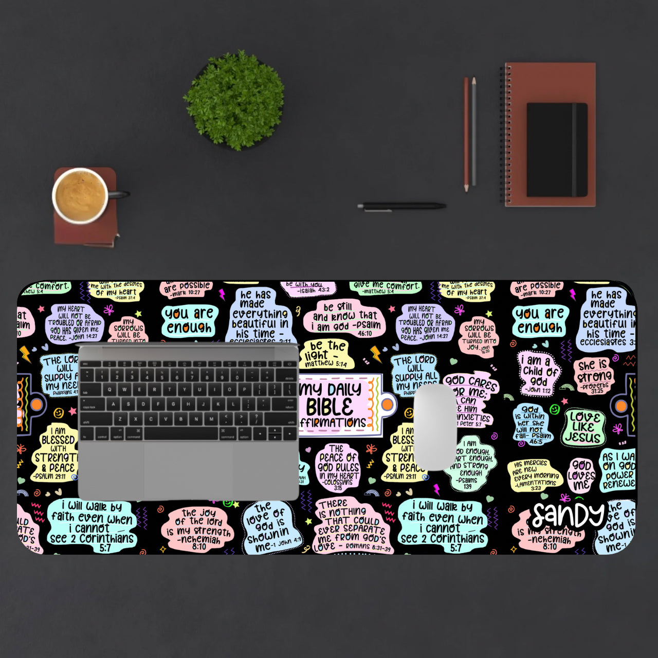 Bible Affirmations Desk Mat | Daily Affirmations Mouse Pad