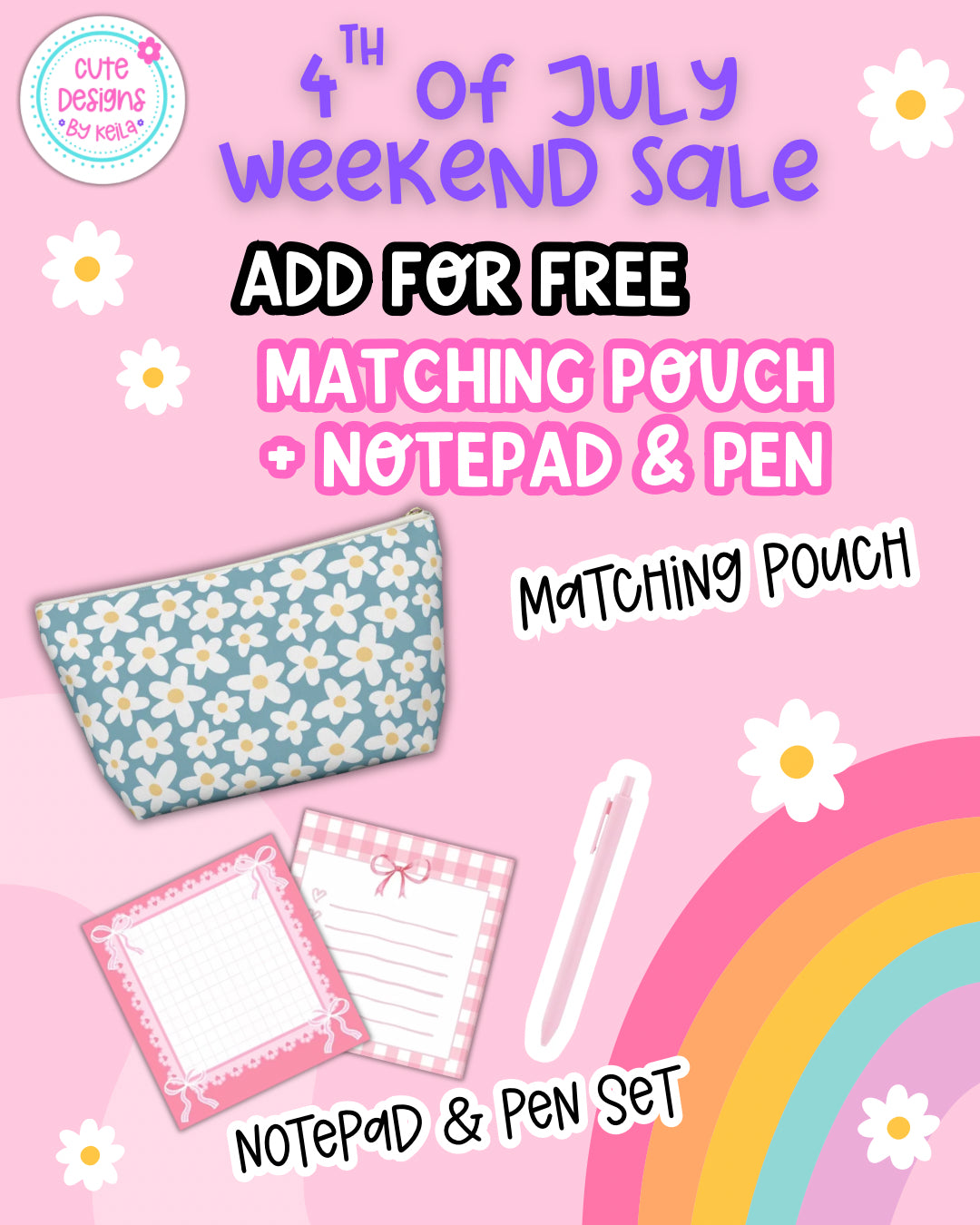 Matching Pouch + Notepad & Pen Set — FREE with Desk Mat Purchase