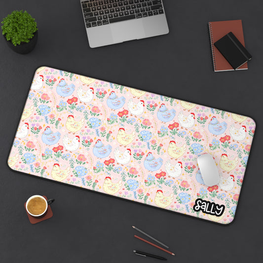 Cute Chicken Desk Mat — Pastel Farmhouse Mouse Pad