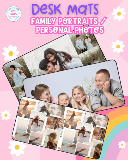 Custom Desk Mat With Personal Photos | Family Portrait Desk Mat | Photo Collage Mousepad (Copy)