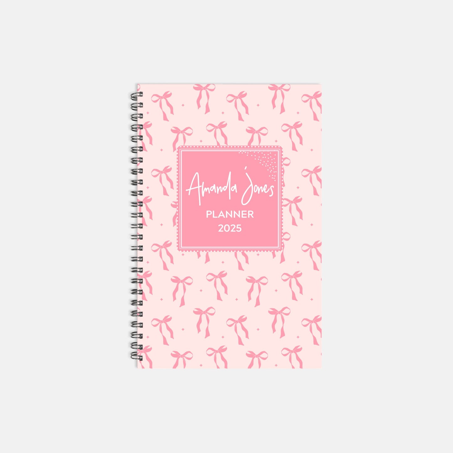 5.5 x 8.5 Personalized 2025 Planner Hardcover Spiral