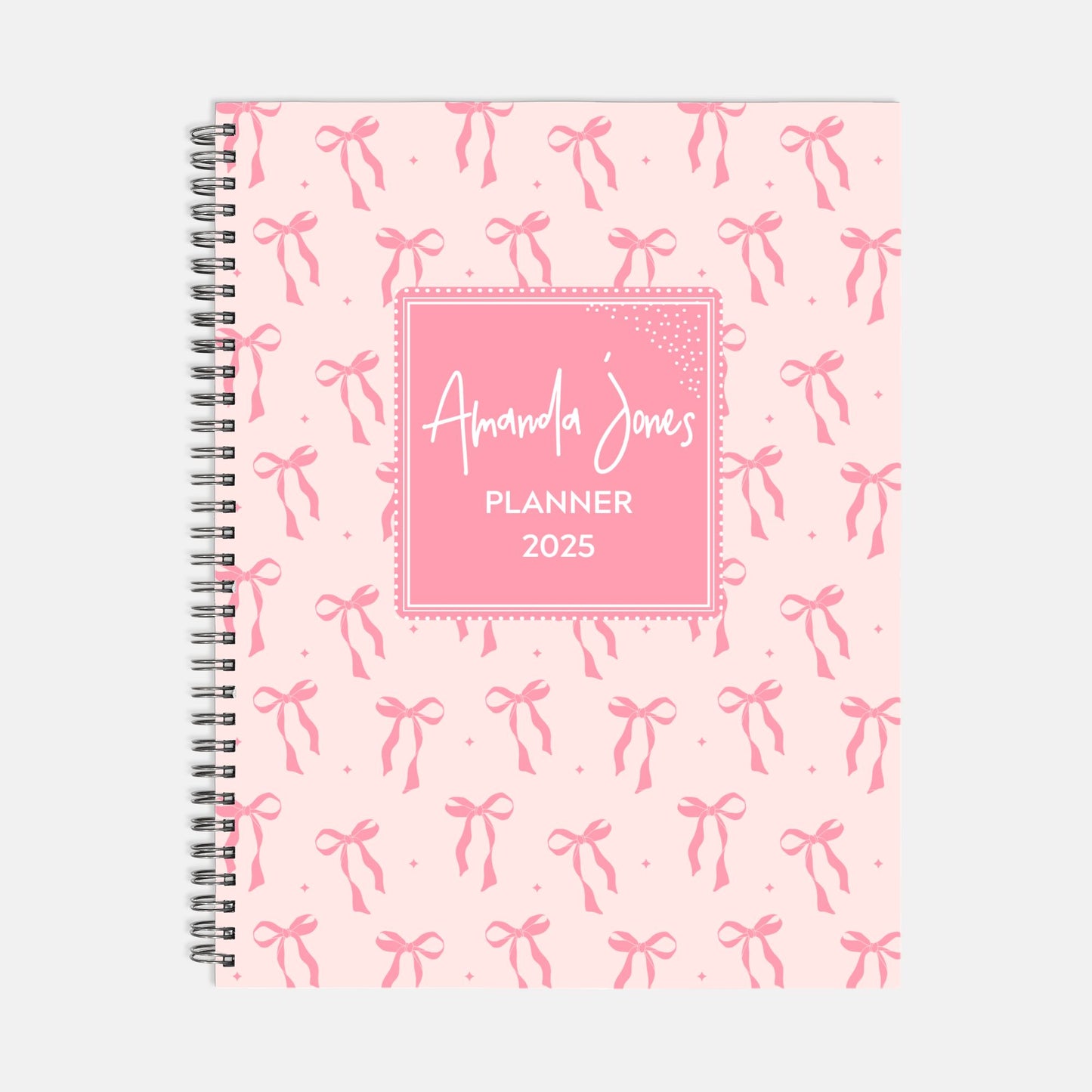 8.5 x 11 Personalized 2025 Planner Hardcover Spiral