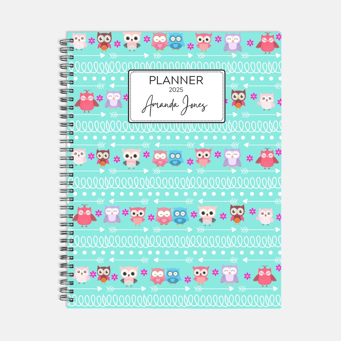 8.5 x 11 Personalized 2025 Planner Hardcover Spiral