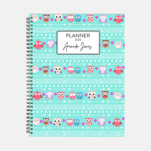 8.5 x 11 Personalized 2025 Planner Hardcover Spiral